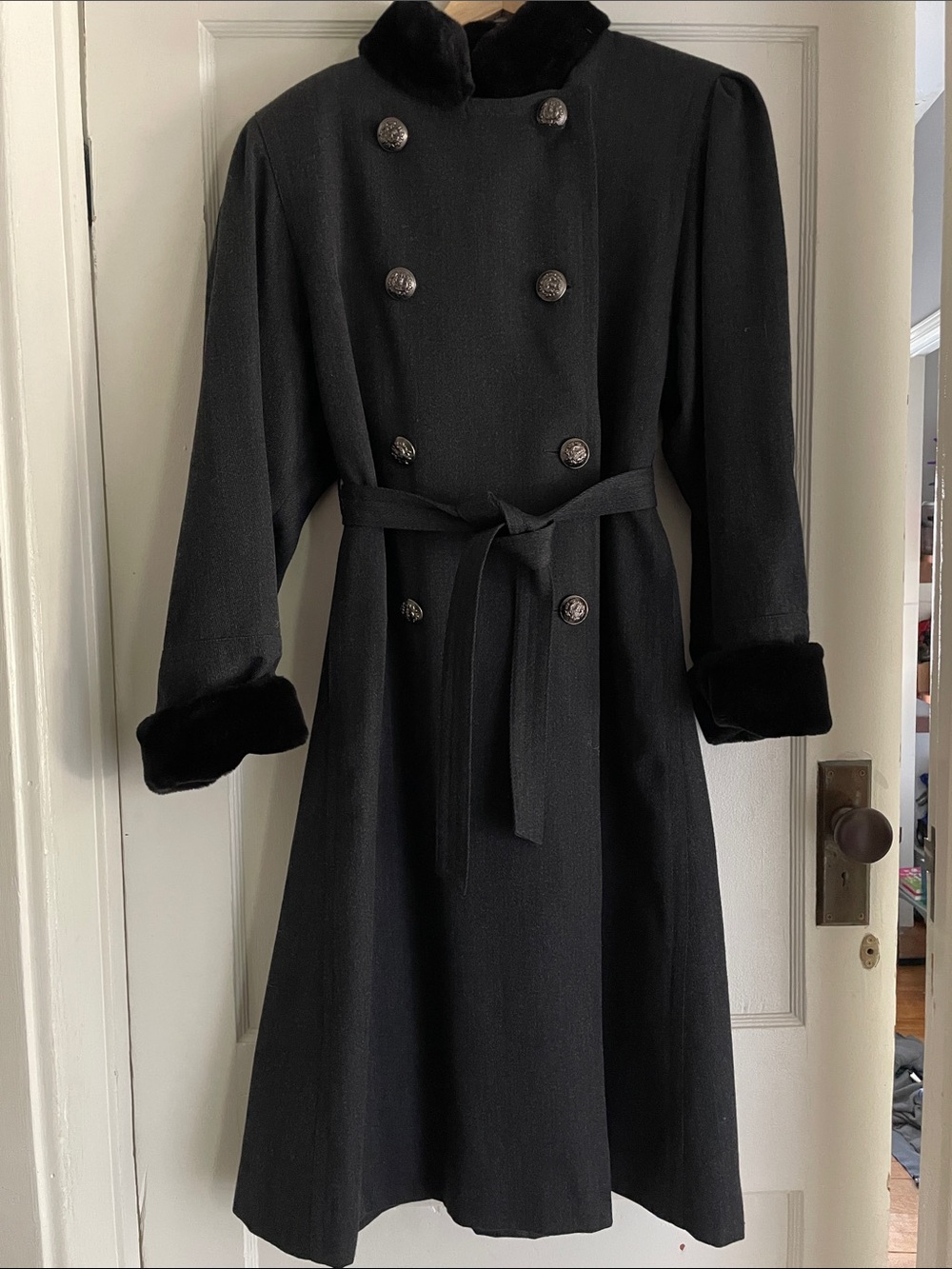 Vintage Irving Samuel military inspired wool overcoat- M/L